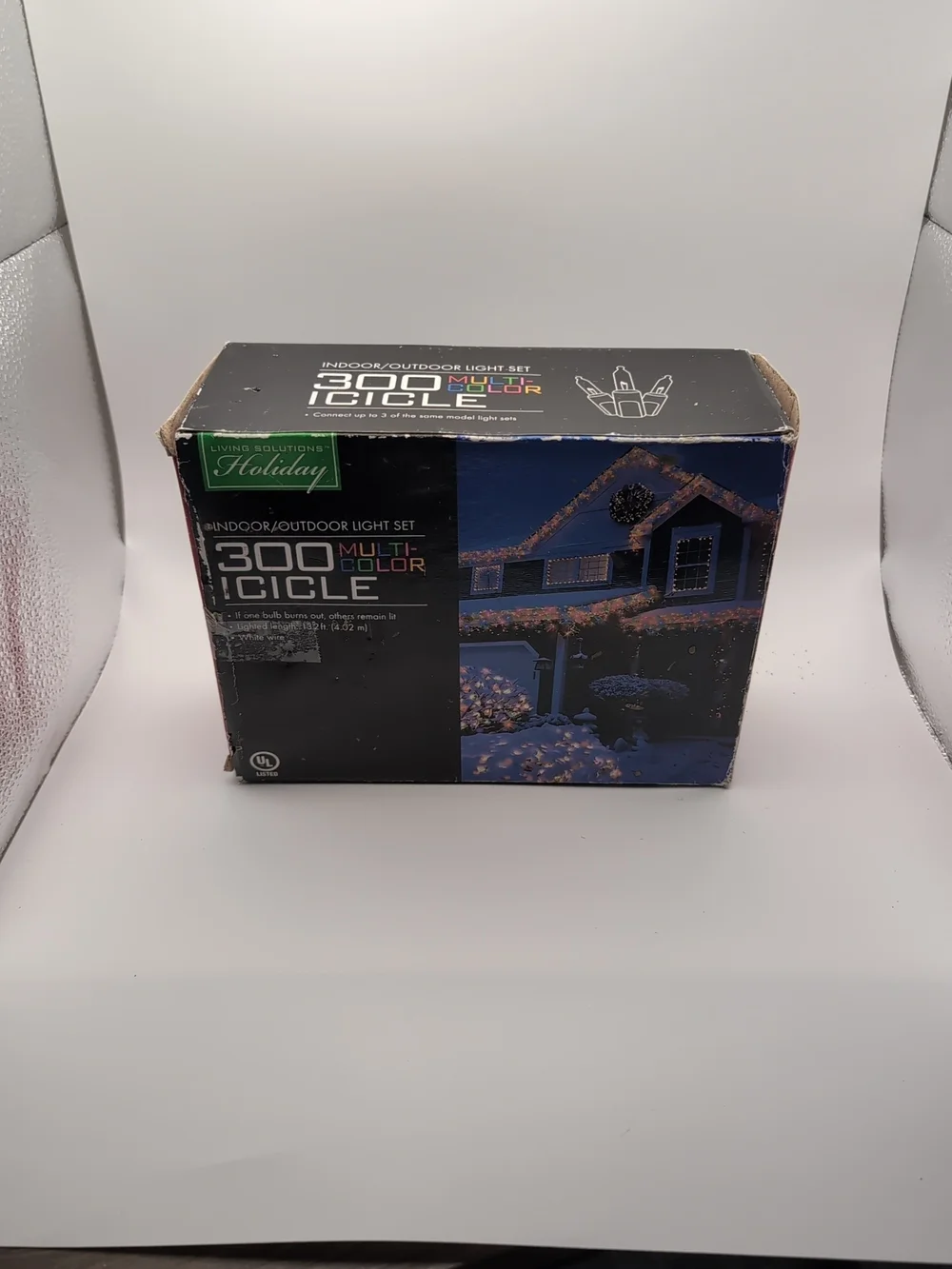 living solutions holiday indoor outdoor 300 icicle multicolor lights New Openbox